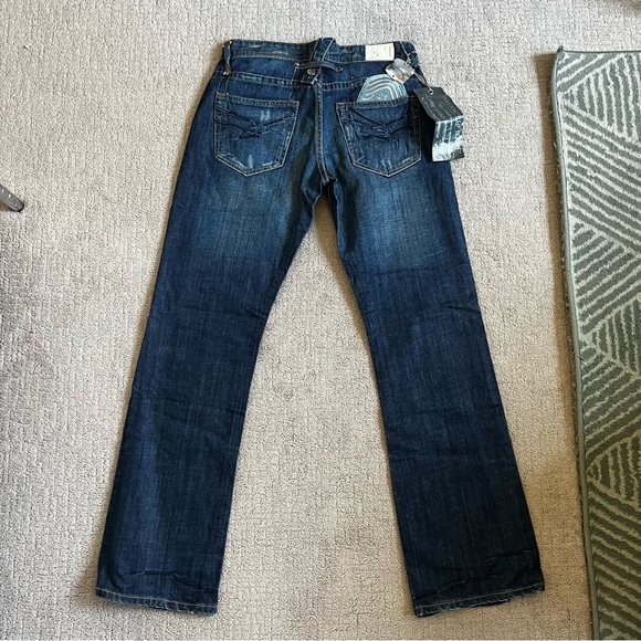 VTG Jimmy Taverniti So Men’s Boot Cut Jeans Sz 33 Beat Up Vintage Resin Y2K NWT - Picture 12 of 15
